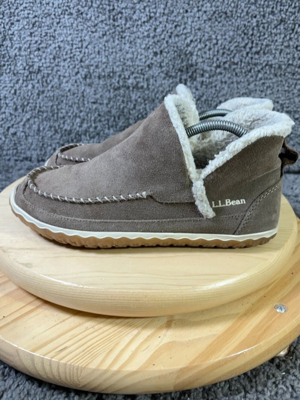 LL Bean Mountain Moc Slippers Womens Size 9 Brown Water Resistant Suede Bootie